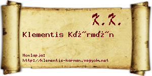 Klementis Kármán névjegykártya